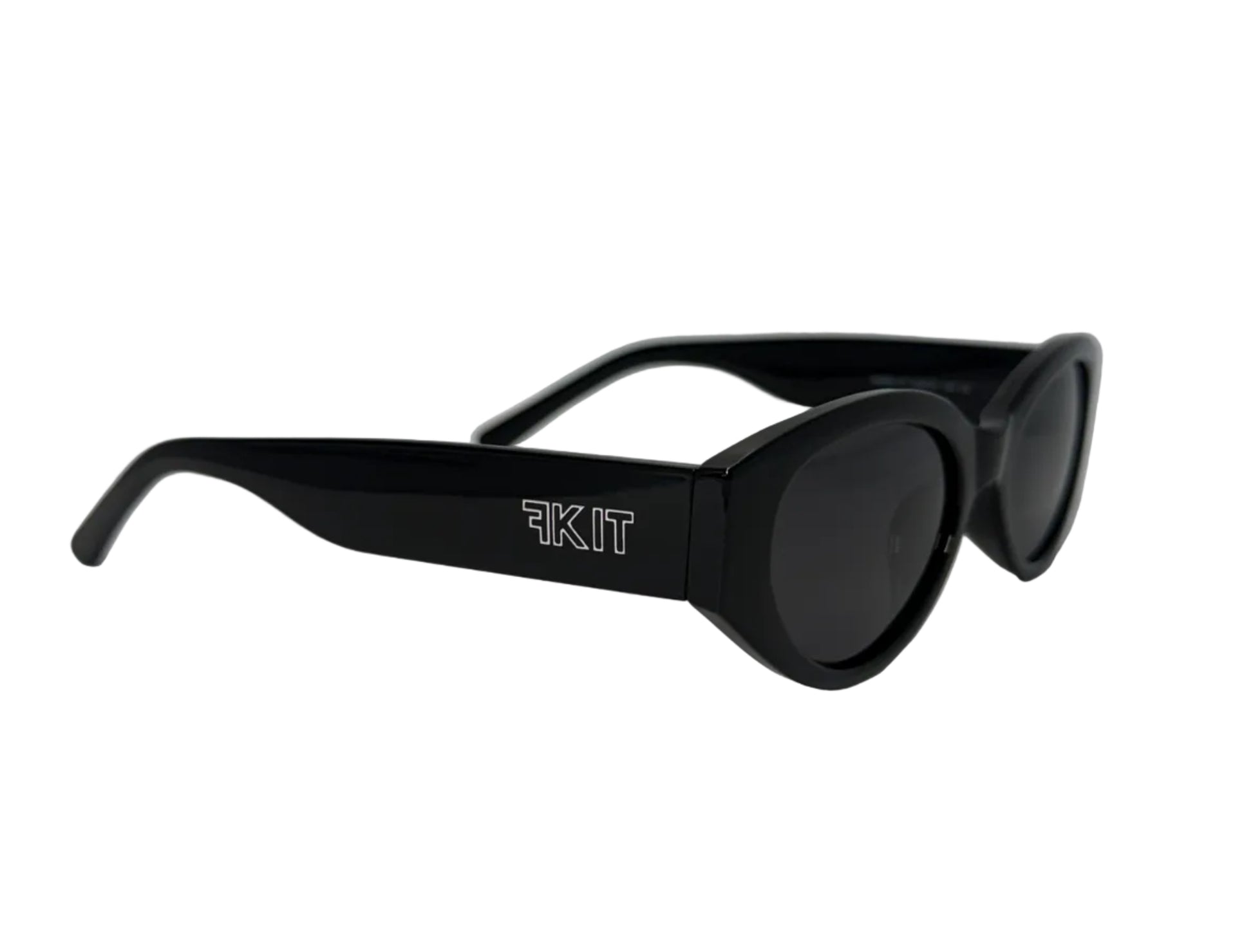 Black FKIT SUNNIES with Logo on a light background
