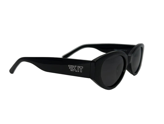 Black FKIT SUNNIES with Logo on a light background