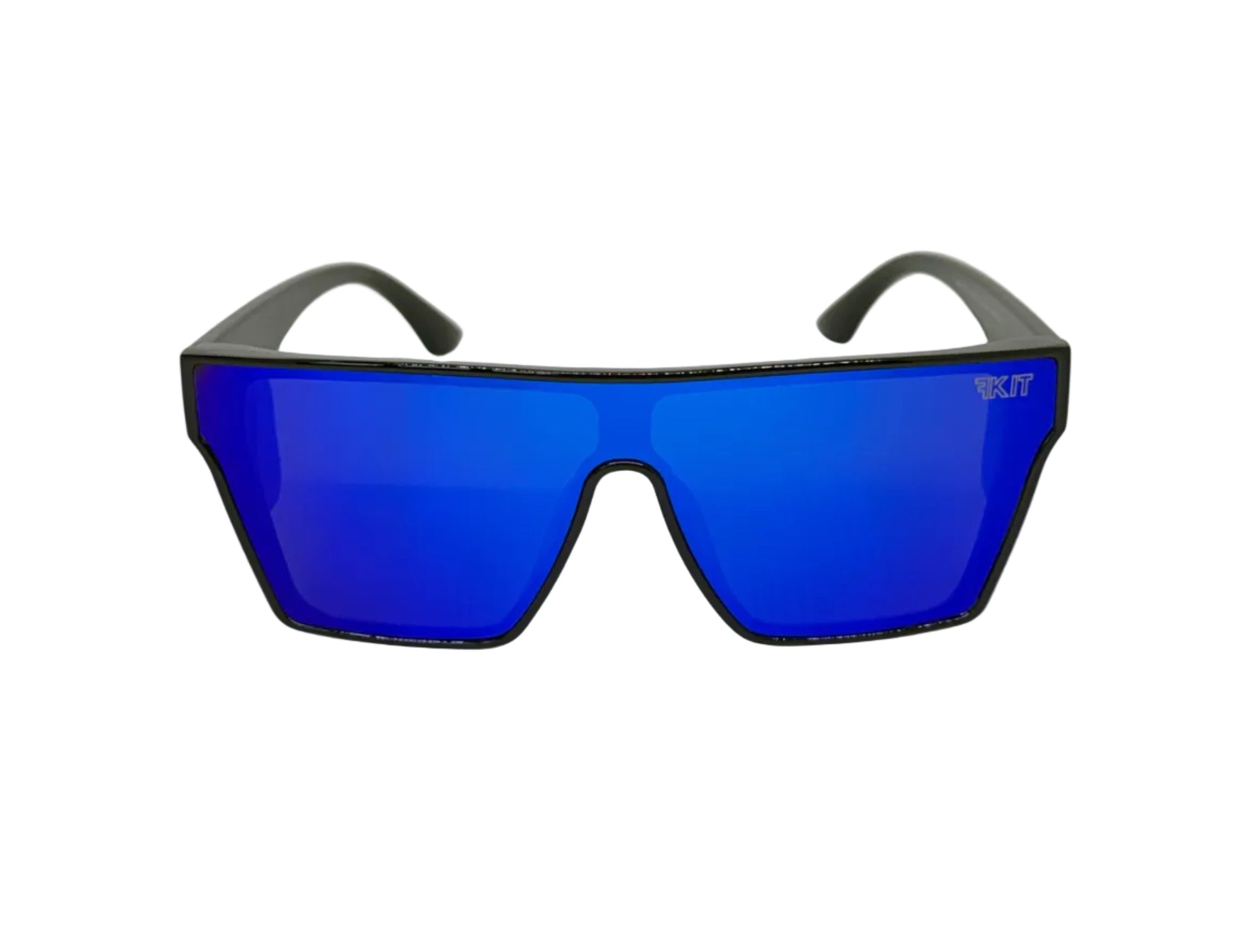 Blue FKIT SUNNIES on a white background