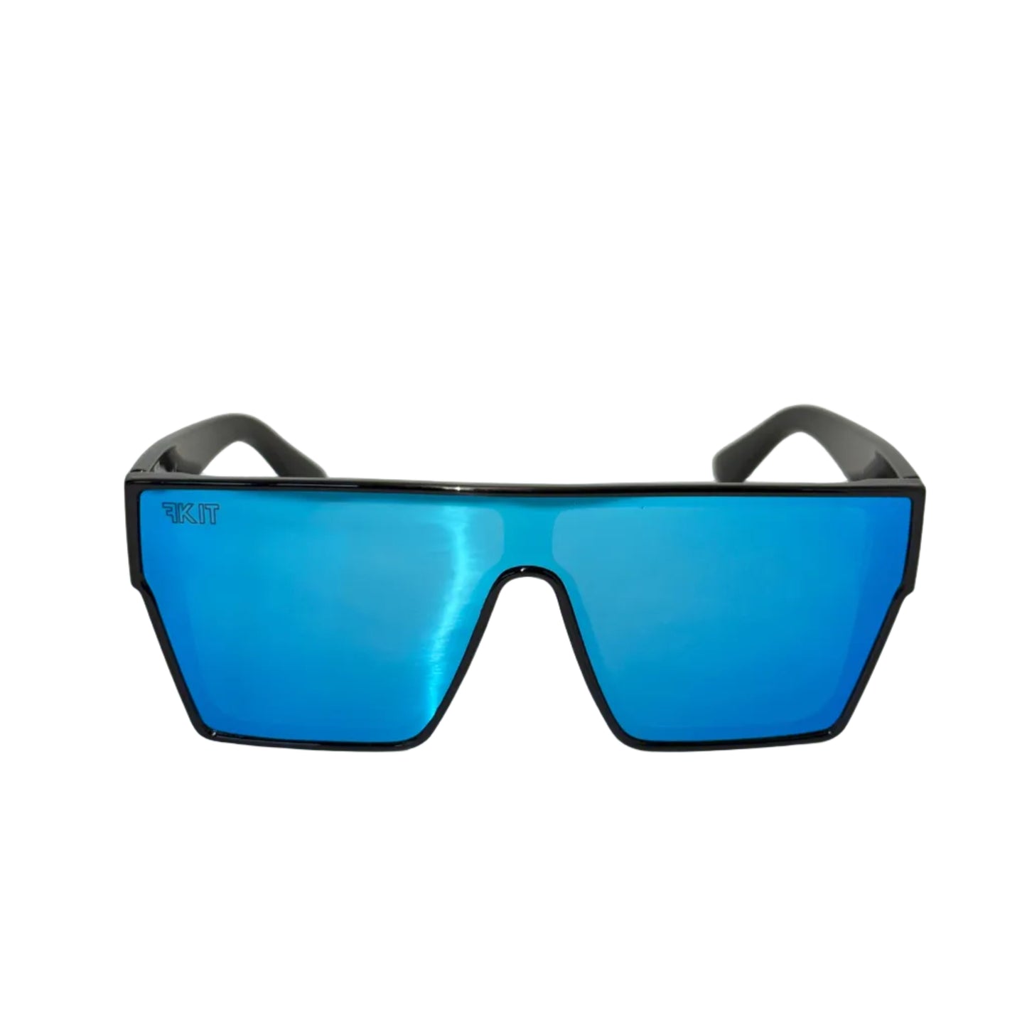 Blue FKIT SUNNIES on a white background